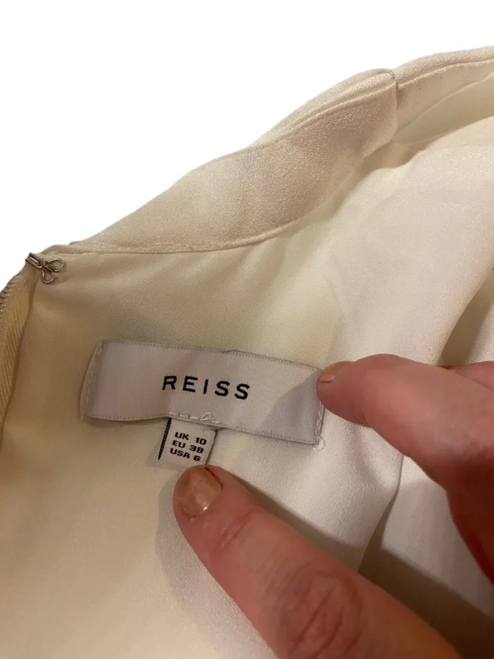 Reiss Midi Dress White Size 6 Graduation White Party Spring Summer Minimalist - Picture 3 of 16